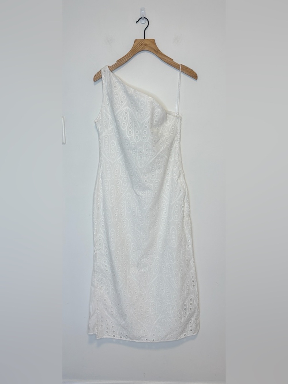 Zara one shoulder eyelet maxi dress NWT , sz : medium - Picture 5 of 11